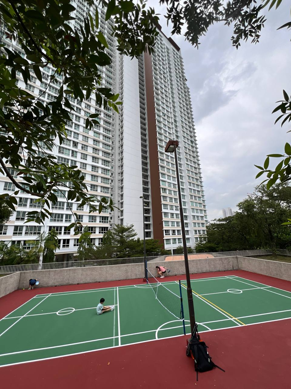Community pickleball court in Singapore prepared for play